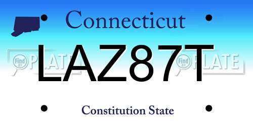 LAZ87T Connecticut License Plate