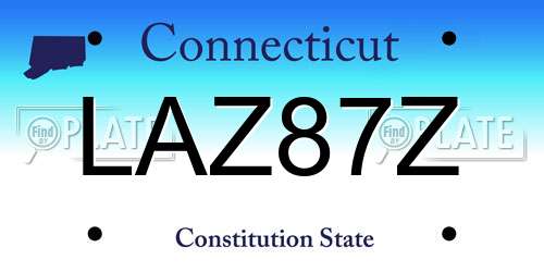 LAZ87Z Connecticut License Plate