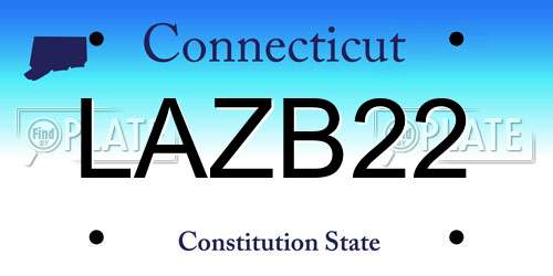 LAZB22 Connecticut License Plate