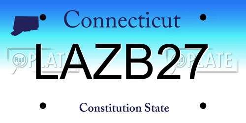 LAZB27 Connecticut License Plate