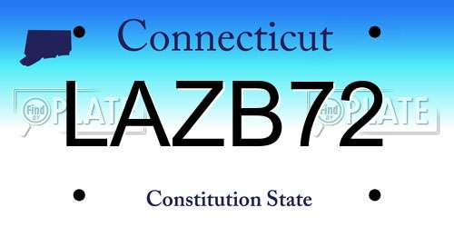 LAZB72 Connecticut License Plate