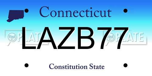 LAZB77 Connecticut License Plate