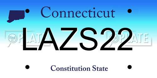 LAZS22 Connecticut License Plate