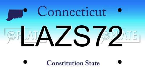 LAZS72 Connecticut License Plate