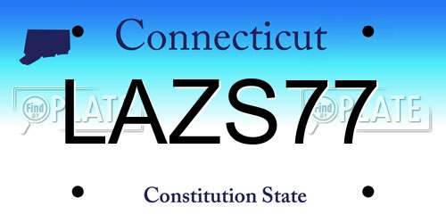 LAZS77 Connecticut License Plate
