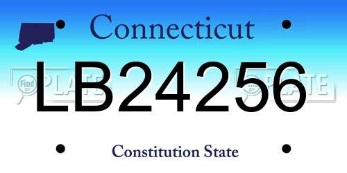 LB24256 Connecticut License Plate