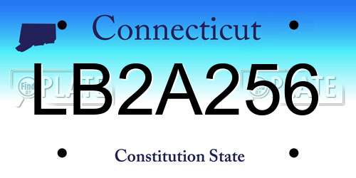 LB2A256 Connecticut License Plate