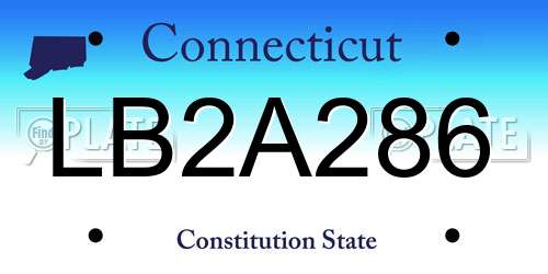 LB2A286 Connecticut License Plate