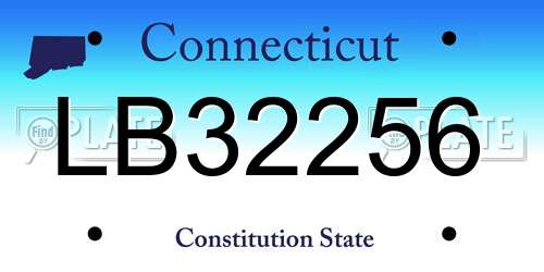 LB32256 Connecticut License Plate