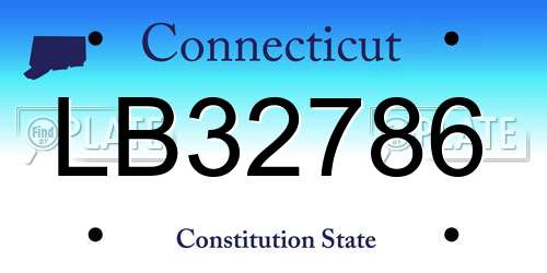 LB32786 Connecticut License Plate