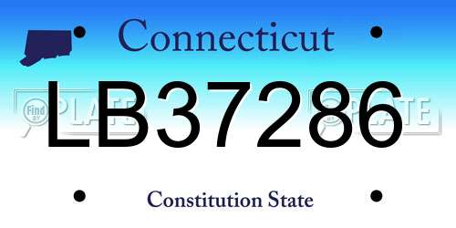 LB37286 Connecticut License Plate