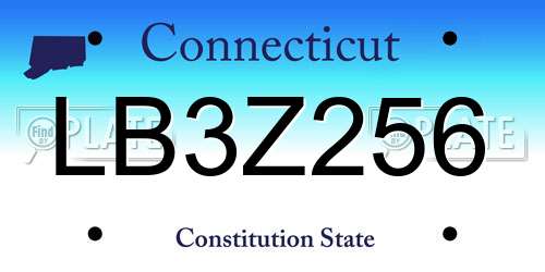 LB3Z256 Connecticut License Plate