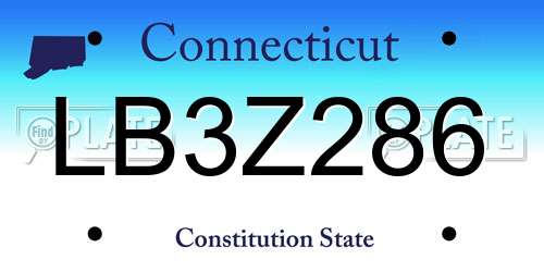 LB3Z286 Connecticut License Plate