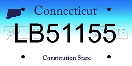 LB51155 Connecticut License Plate