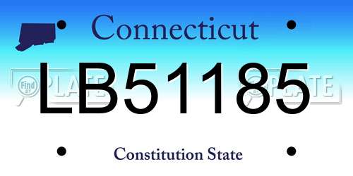 LB51185 Connecticut License Plate