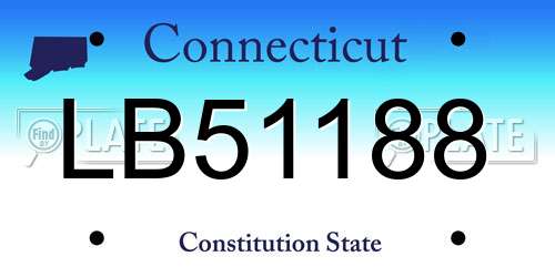 LB51188 Connecticut License Plate