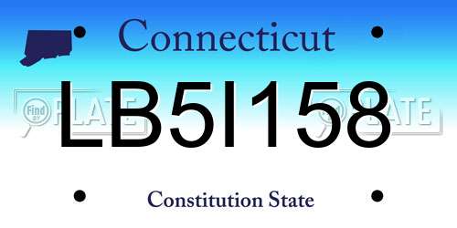LB5I158 Connecticut License Plate