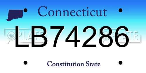 LB74286 Connecticut License Plate