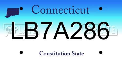 LB7A286 Connecticut License Plate