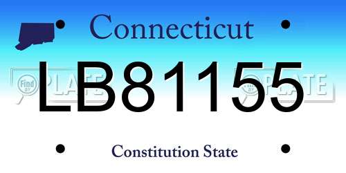 LB81155 Connecticut License Plate
