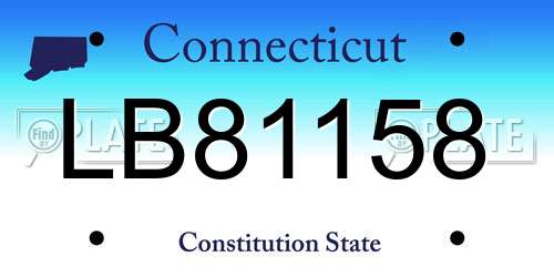 LB81158 Connecticut License Plate