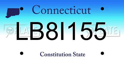 LB8I155 Connecticut License Plate