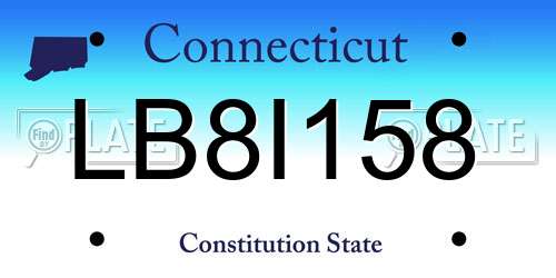 LB8I158 Connecticut License Plate