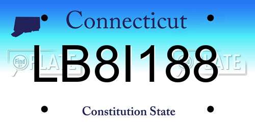 LB8I188 Connecticut License Plate