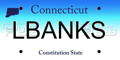 LBANKS Connecticut License Plate