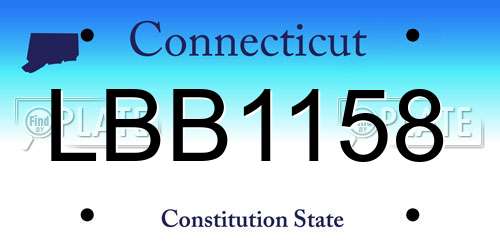 LBB1158 Connecticut License Plate