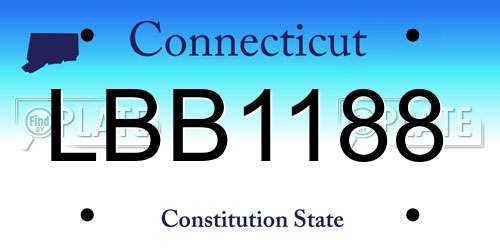 LBB1188 Connecticut License Plate