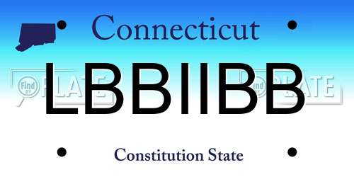 LBBIIBB Connecticut License Plate
