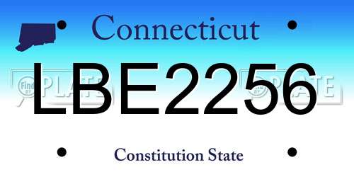 LBE2256 Connecticut License Plate