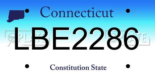 LBE2286 Connecticut License Plate