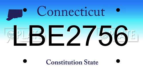 LBE2756 Connecticut License Plate