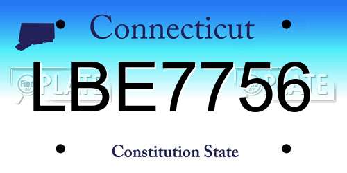 LBE7756 Connecticut License Plate