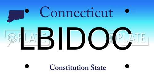 LBIDOC Connecticut License Plate