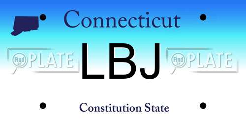 LBJ Connecticut License Plate