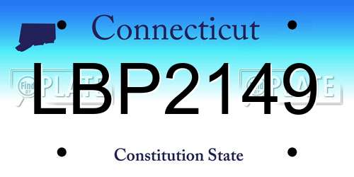 LBP2149 Connecticut License Plate