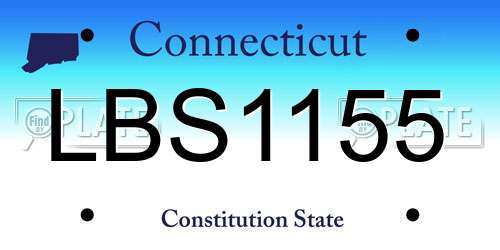LBS1155 Connecticut License Plate
