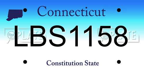 LBS1158 Connecticut License Plate