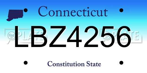 LBZ4256 Connecticut License Plate