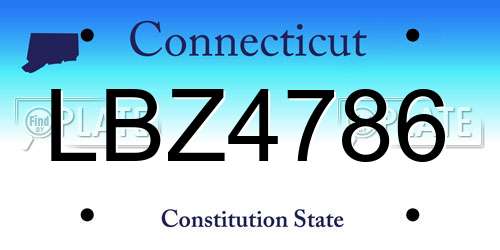 LBZ4786 Connecticut License Plate