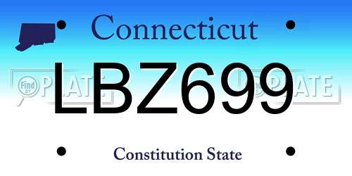 LBZ699 Connecticut License Plate