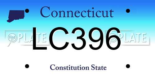 LC396 Connecticut License Plate