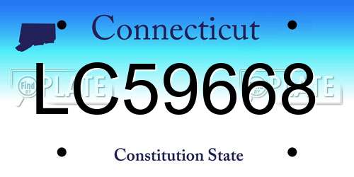 LC59668 Connecticut License Plate