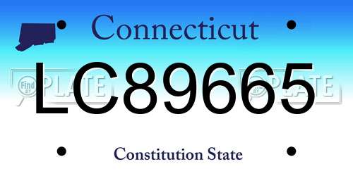 LC89665 Connecticut License Plate