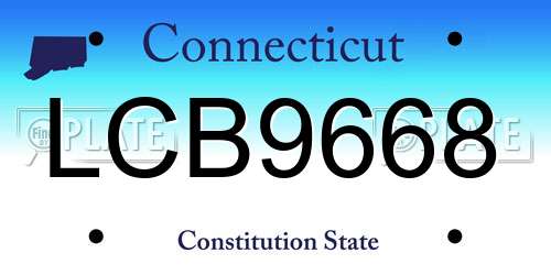 LCB9668 Connecticut License Plate