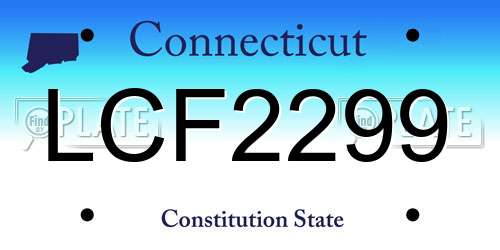 LCF2299 Connecticut License Plate
