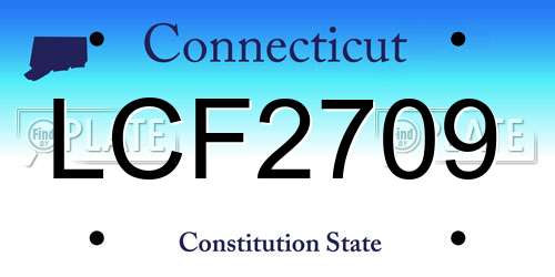 LCF2709 Connecticut License Plate